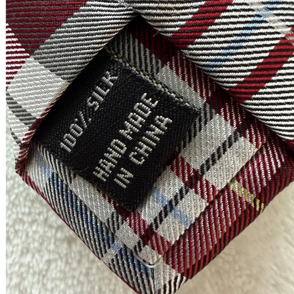JOS. A. BANK Signature Collection Silk Tie Burgundy Plaid Stripes‎ Business